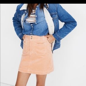 Nwt Madewell A-line corderoy peach skirt size 16